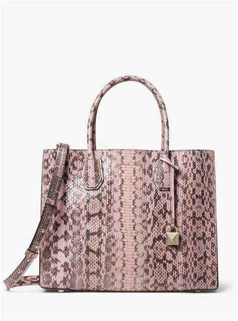 snakeskin purse michael kors|mercer large snakeskin tote bag.